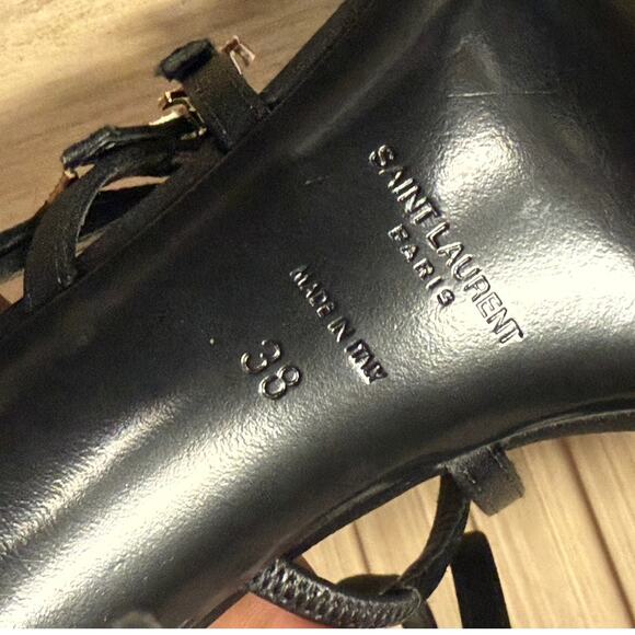 Saint Laurent Jerry Square Open Toe Mules Black Women’s Size IT 38 / US 8 - Picture 9 of 16